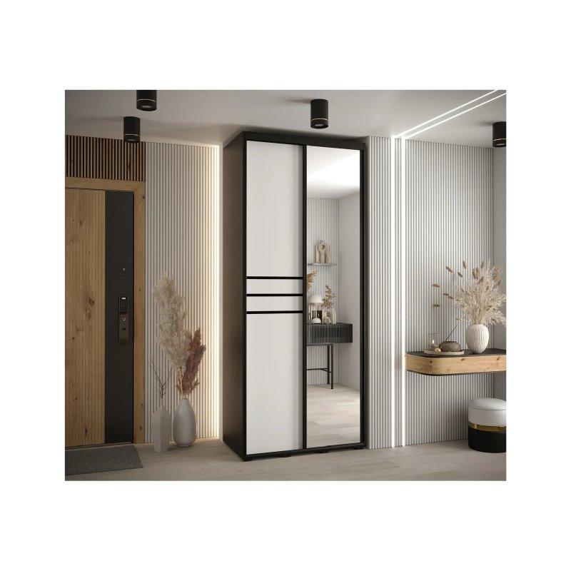 Davos Siyah Sürgülü Gardrop 235 cm x 100 cm x 45 cm - 90283