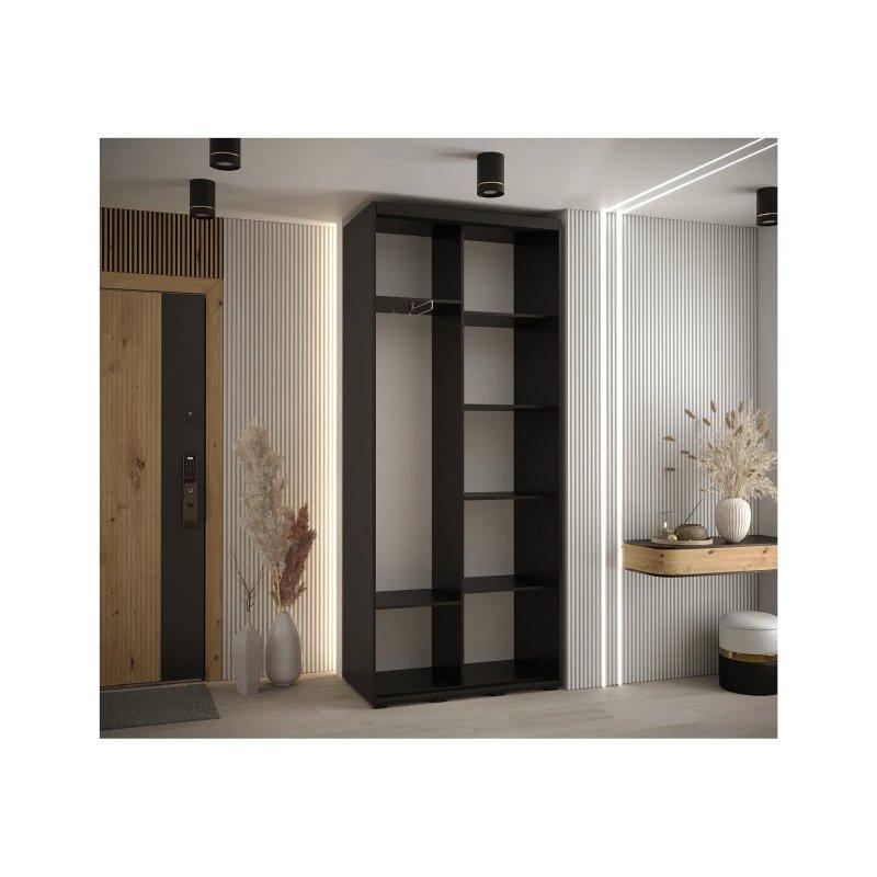 Davos Siyah Sürgülü Gardrop 235 cm x 100 cm x 45 cm - 90283