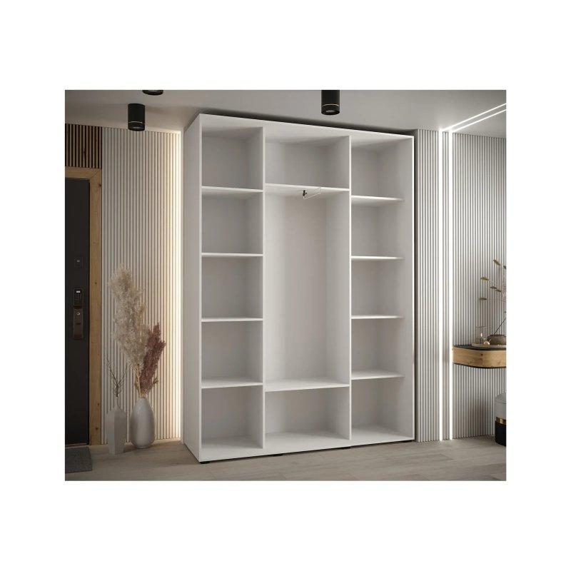 Davos Sürgülü Gardrop Beyaz Aynalı 235x160x45 cm - 90469