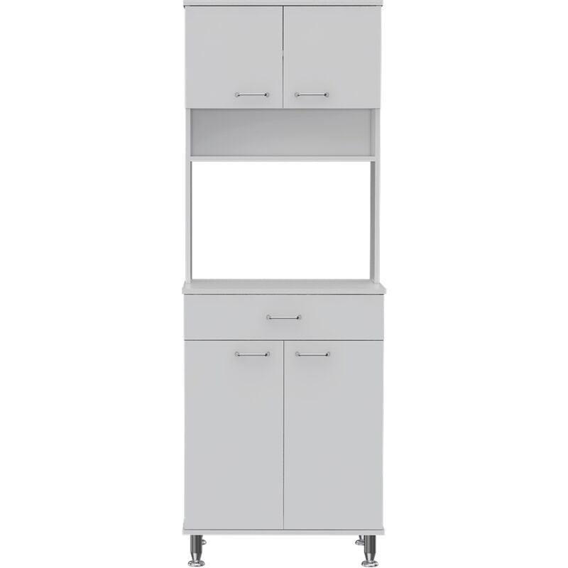 Della Mikrodalga Fırın Dolabı Beyaz Endüstriyel Ahşap 60x35x169 cm - 100933