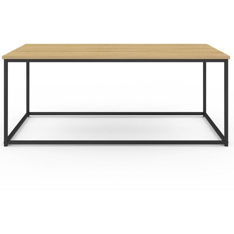 Detroit Dikdörtgen Orta Sehpa 113x60 cm Endüstriyel Ahşap ve Metal - 103563