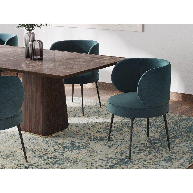 Dikdörtgen Ceviz Mermer Masa 220x110x75 cm - 91762