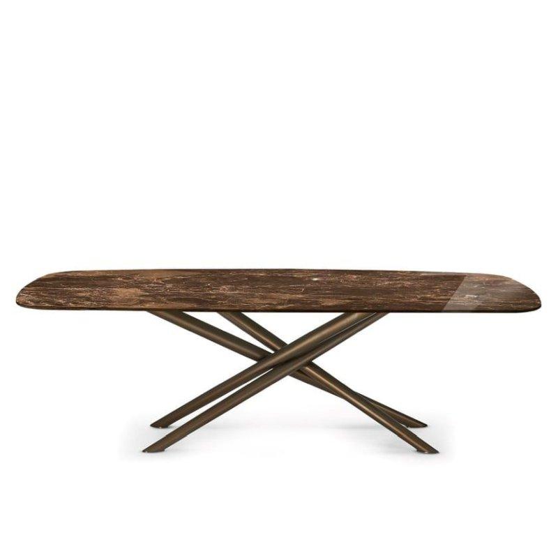 Dikdörtgen Kahverengi Mermer Masa 200x106 cm - 91552