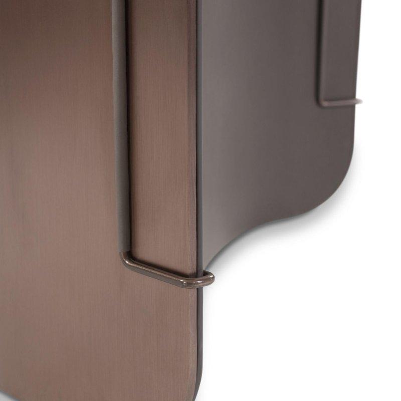Dikdörtgen Mermer Masa 180x90 cm Kahverengi Metal Ayaklı - 91954