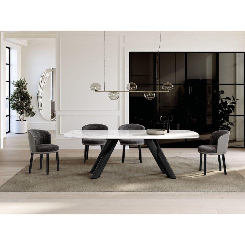 Dikdörtgen Mermer Masa Siyah Metal Ayaklı 200-240x106-120 cm - 91951