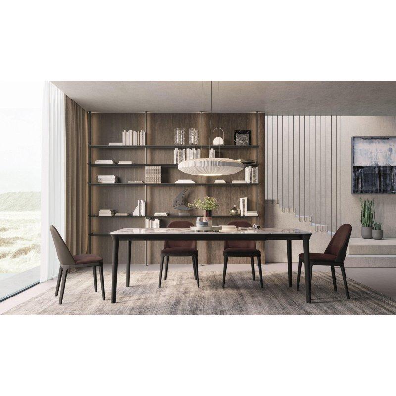 Dikdörtgen Porselen Masa Ahşap Ayaklı 160-240x96x76 cm - 89842