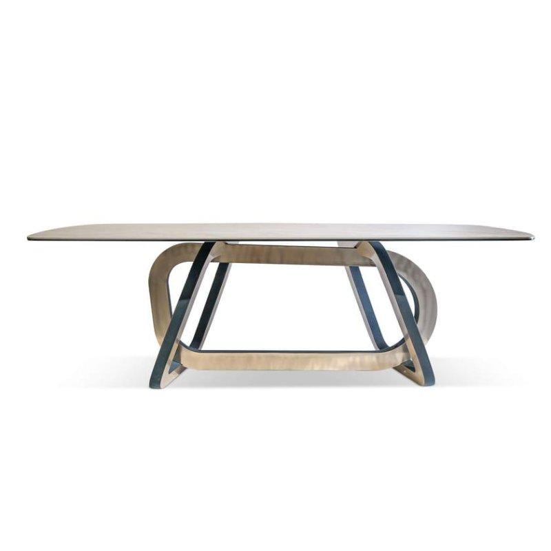 Dikdörtgen Porselen Masa Ahşap Metal Ayaklı 230x120x75 cm - 89812