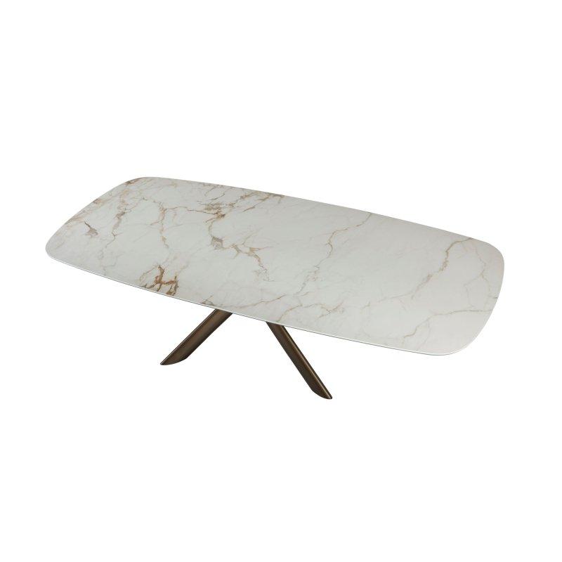 Dikdörtgen Porselen Masa Çapraz Metal Ayaklı 200x100x75 cm - 89974