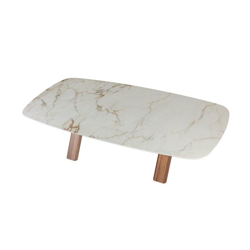 Dikdörtgen Porselen Masa Termokurve Ahşap Ayaklı 215x100x75 cm - 89965