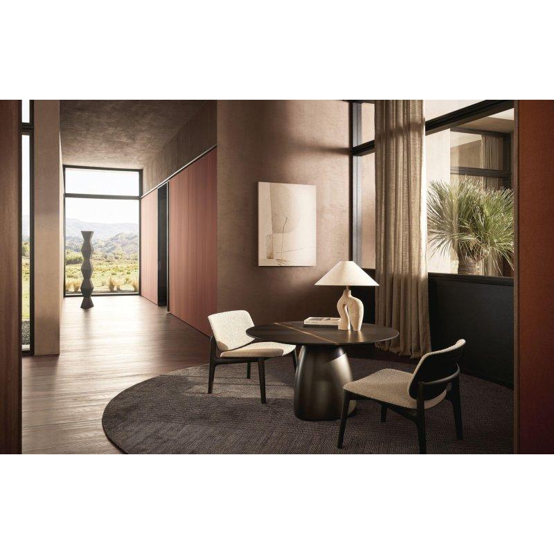 Dikdörtgen Travertino Mermer Masa 300x120 cm Siyah Ayaklı - 91948