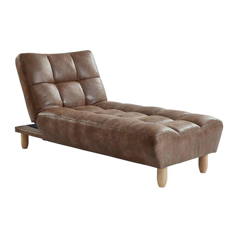 Dinlenme Koltuğu Clic-Clac Mikro Elyaf Eskitme Kumaş Kahverengi-84x87x165 cm - 110072