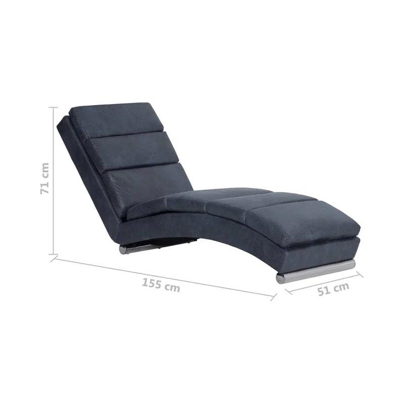 Dinlenme Koltuğu Gri Suni Deri Süet-155x51x71 cm - 110027