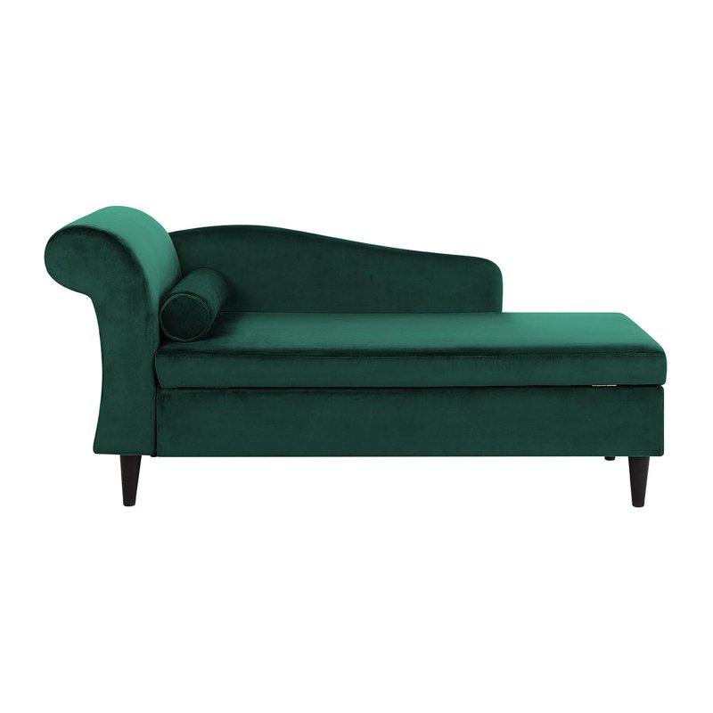 Dinlenme Koltuğu Kadife Zümrüt Yeşil Saklama Alanlı-160x70x77 cm - 109925