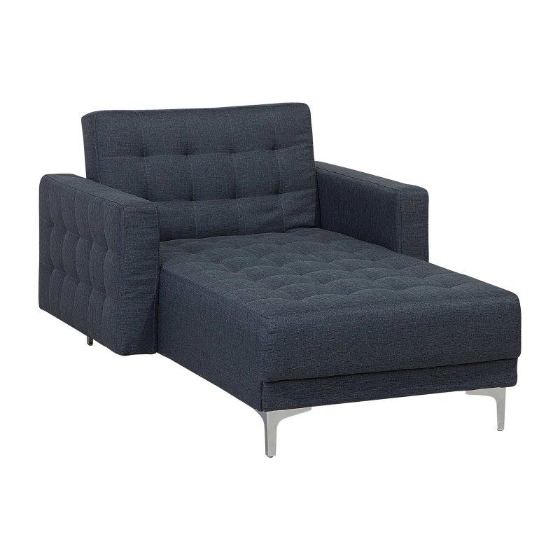 Dinlenme Koltuğu Koyu Gri Kumaş Kaplama Ayarlanabilir Sırtlıklı-107x168x83 cm - 109931