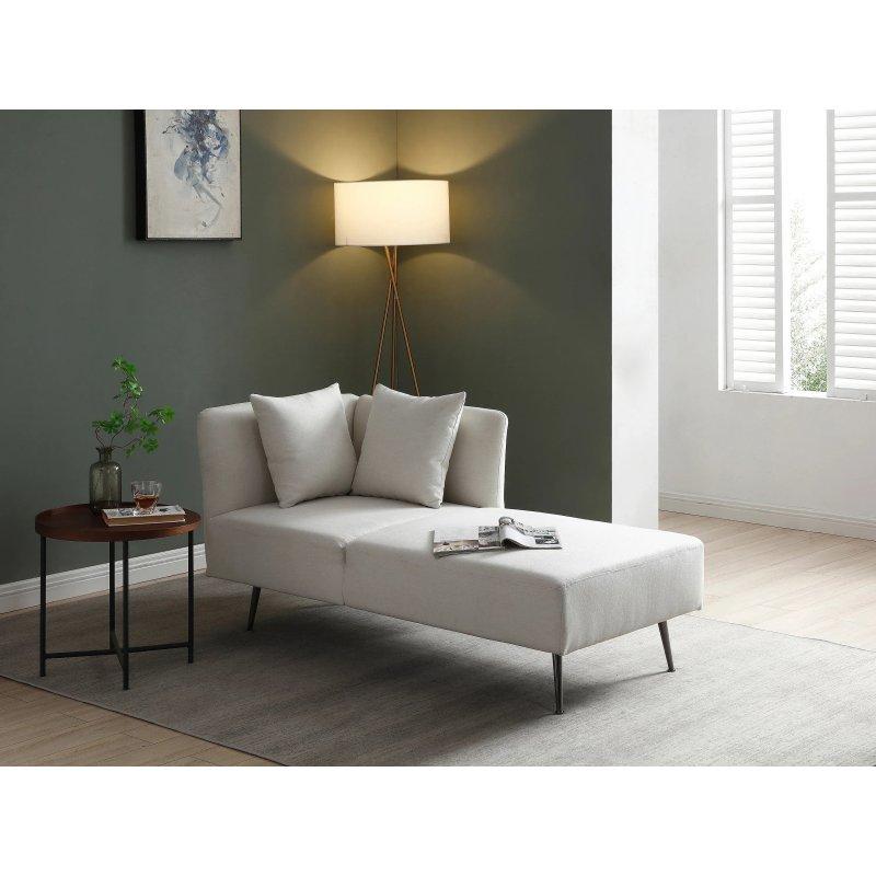 Dinlenme Koltuğu Krem Kumaşlı Metal Ayaklı-162x77x82 cm - 110012