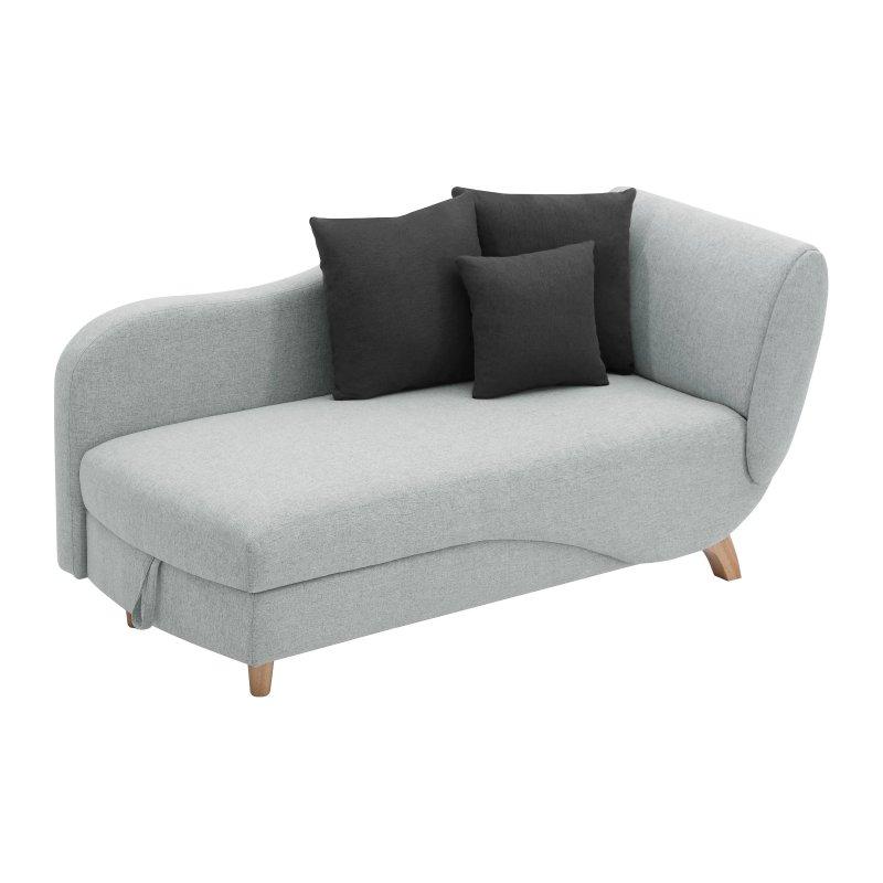 Dinlenme Koltuğu Kumaş Açılır Sandıklı Açık Gri-160x81x80 cm - 110102