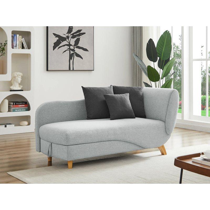 Dinlenme Koltuğu Kumaş Açılır Sandıklı Açık Gri-160x81x80 cm - 110102