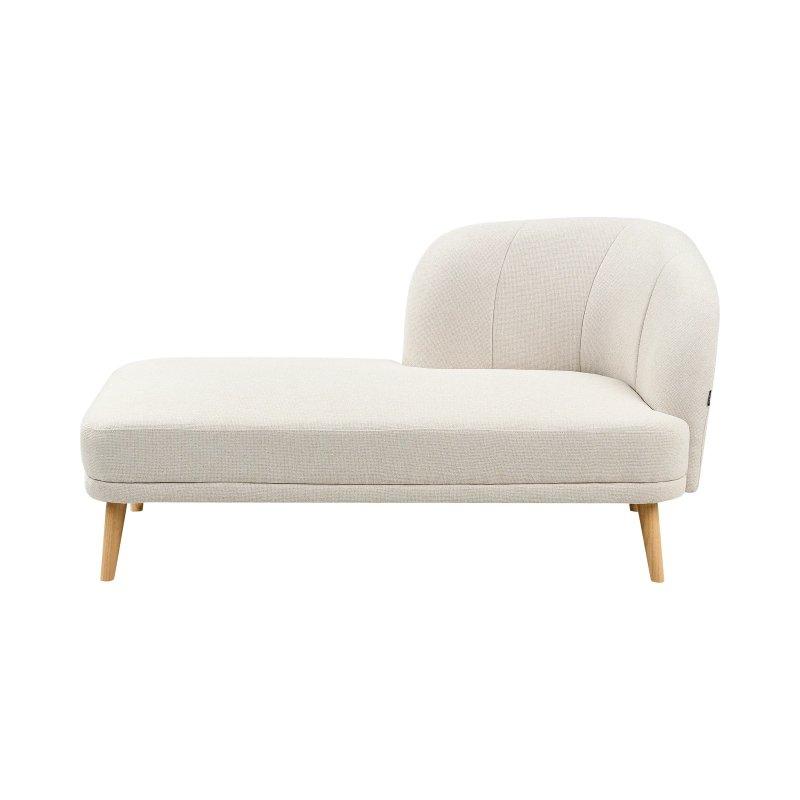 Dinlenme Koltuğu Sağ Yönlü Açık Bej Kumaş Ahşap Ayaklı-74x153x78 cm - 109868