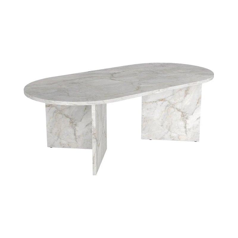 Doğal Açık Renkli Oval Orta Sehpa 120x60 cm - 102429