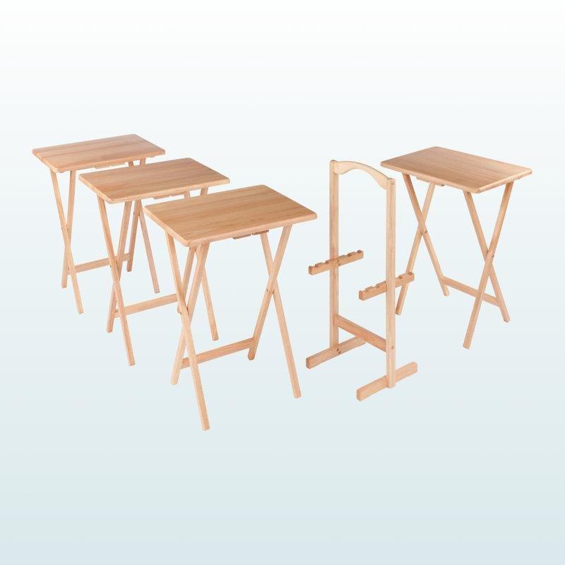 Doğal Ahşap 5'li Çanta Zigon Sehpa Seti 66 cm x 48 cm x 36 cm - 108781