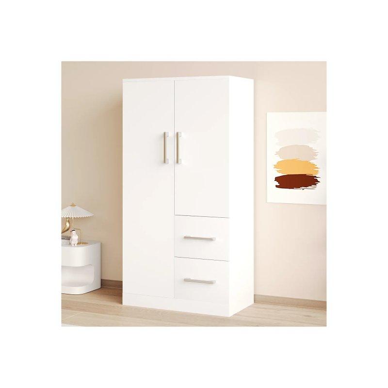 Doğal Ahşap Çocuk Gardrop 70x135 cm 2 Kapılı ve 2 Çekmeceli - 90463