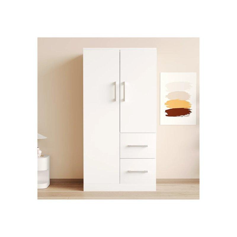 Doğal Ahşap Çocuk Gardrop 70x135 cm 2 Kapılı ve 2 Çekmeceli - 90463