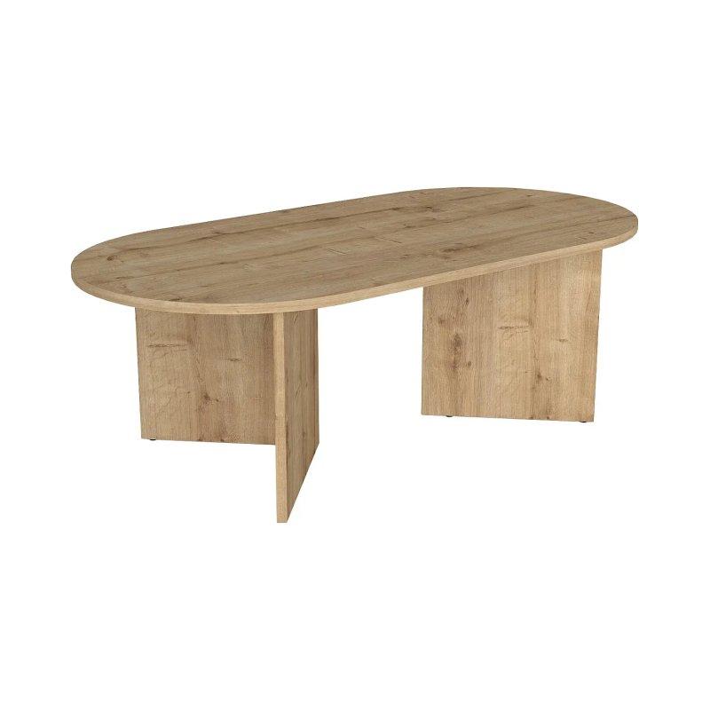 Doğal Ahşap Oval Orta Sehpa 120x60x40 cm - 102009