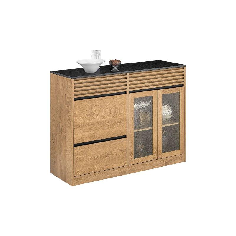 Doğal Ahşap Tonlarında 112x40x89 cm Çok Amaçlı Dolap - 92449