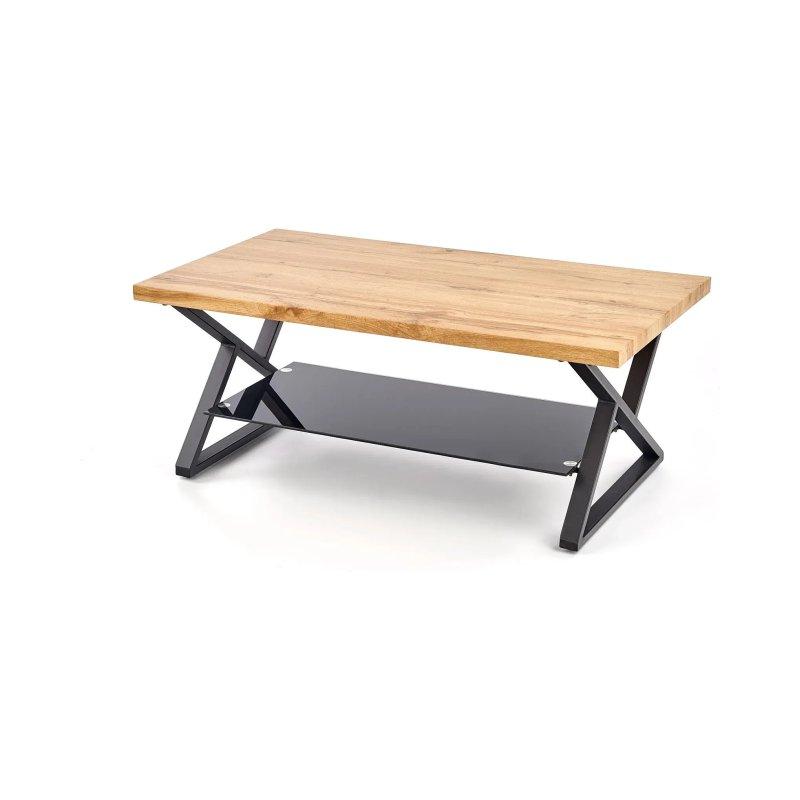 Doğal Çınar Görünümlü Metal Ayaklı Dikdörtgen Orta Sehpa 110x60x45 cm - 102273