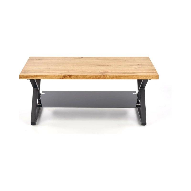 Doğal Çınar Görünümlü Metal Ayaklı Dikdörtgen Orta Sehpa 110x60x45 cm - 102273