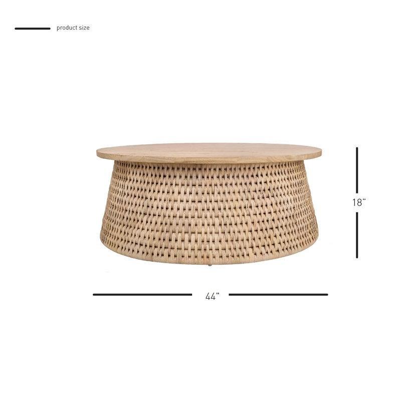 Doğal Rattan Orta Sehpa 112x112x46 cm - 105373