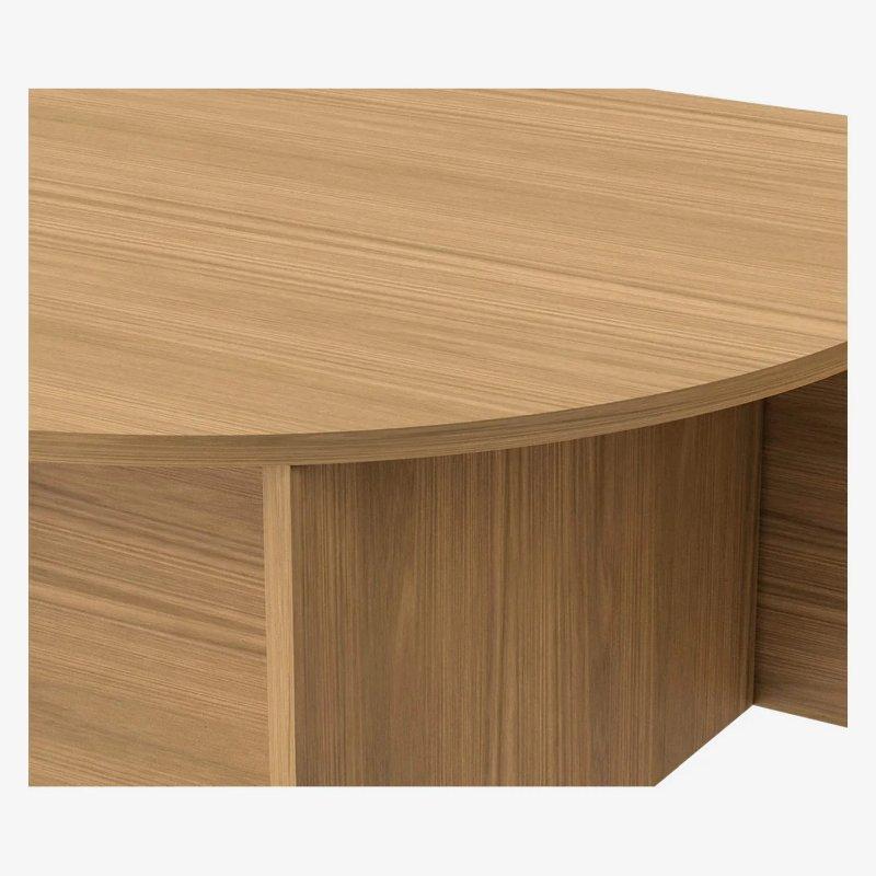 Doğal Renk Endüstriyel Ahşap Orta Sehpa 90x90 cm - 103727