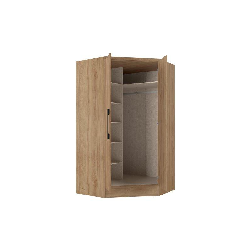 Doğal Renk Köşe Gardrop 2 Kapılı 102x182x102 cm - 90556