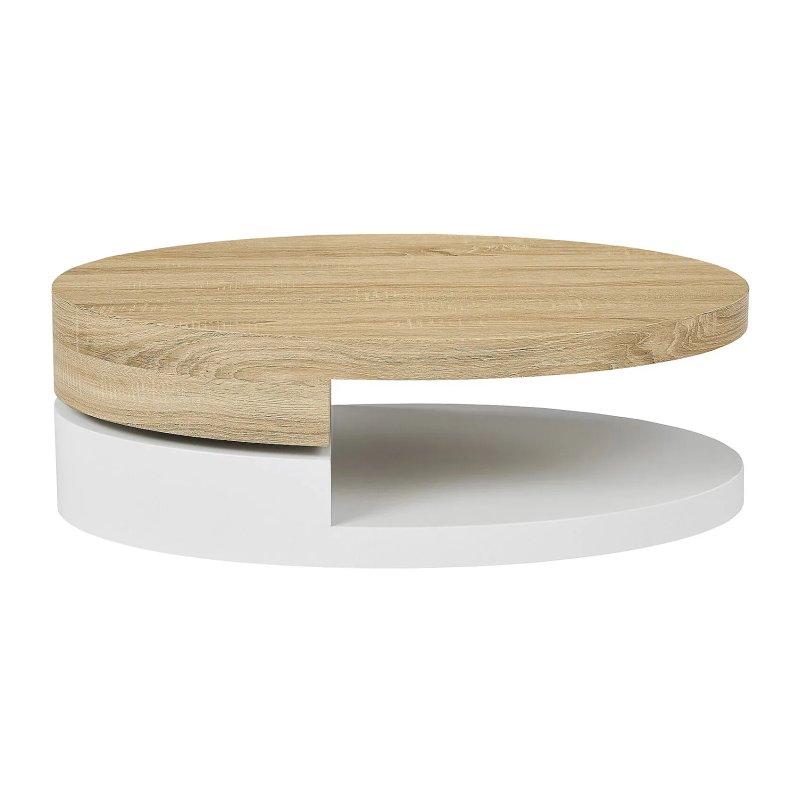 Doğal ve Beyaz MDF Orta Sehpa 100x60 cm - 102546