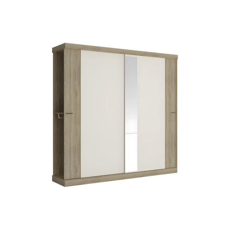 Doğal ve Krem Rengi Sürgülü Gardrop Aynalı 231x219 cm - 90142