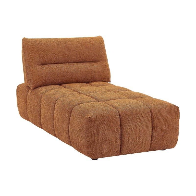 Dokulu Kumaş Sırtlığı İleri Geri Ayarlı Dinlenme Koltuğu Terracotta-95x93x196 cm - 109874