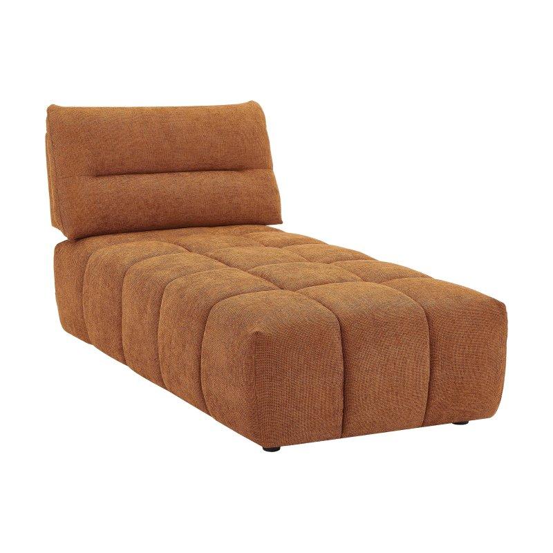 Dokulu Kumaş Sırtlığı İleri Geri Ayarlı Dinlenme Koltuğu Terracotta-95x93x196 cm - 109874