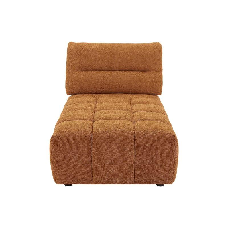 Dokulu Kumaş Sırtlığı İleri Geri Ayarlı Dinlenme Koltuğu Terracotta-95x93x196 cm - 109874