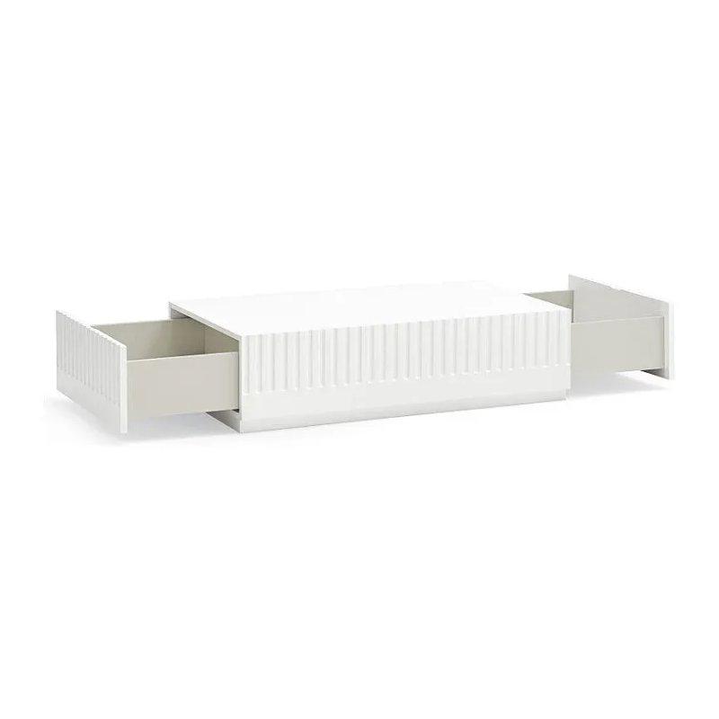 Doric Beyaz Endüstriyel Ahşap Orta Sehpa 110x60 cm - 102549