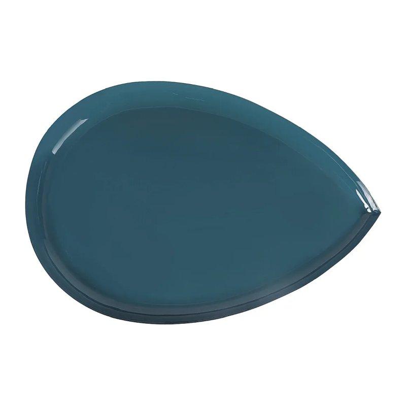 Drop Tasarım Orta Sehpa Mavi Yeşil Çelik Gold Detaylı 81x57x46 cm - 102120