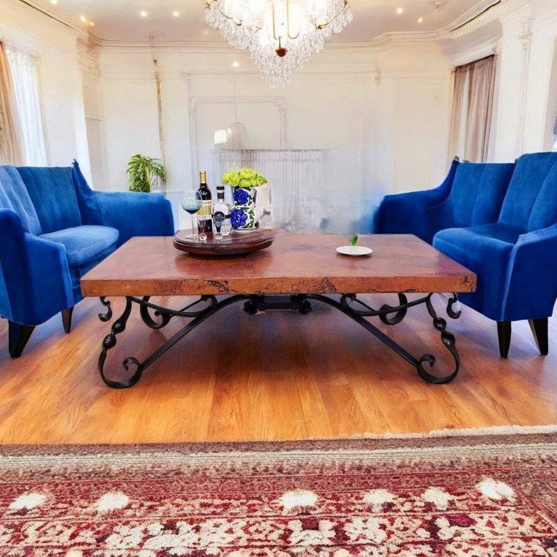 El Dövmesi Bakır Ferforje Orta Sehpa 183x107x53 cm - 104290