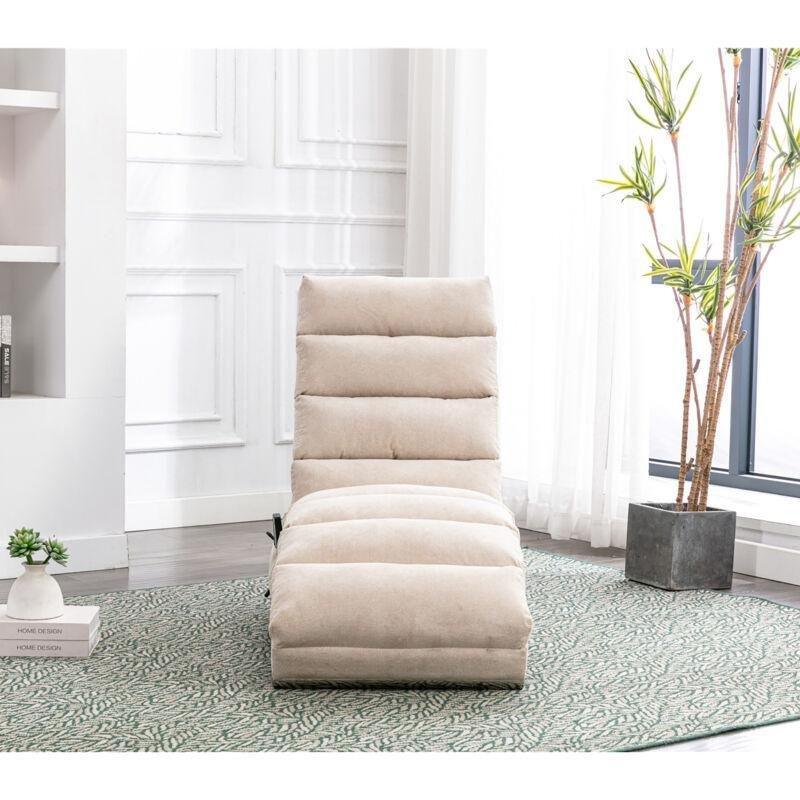Elektrikli Masajlı Dinlenme Koltuğu Beyaz Keten 95x148x87 cm 5 Modlu Uzaktan Kumandalı - 109217