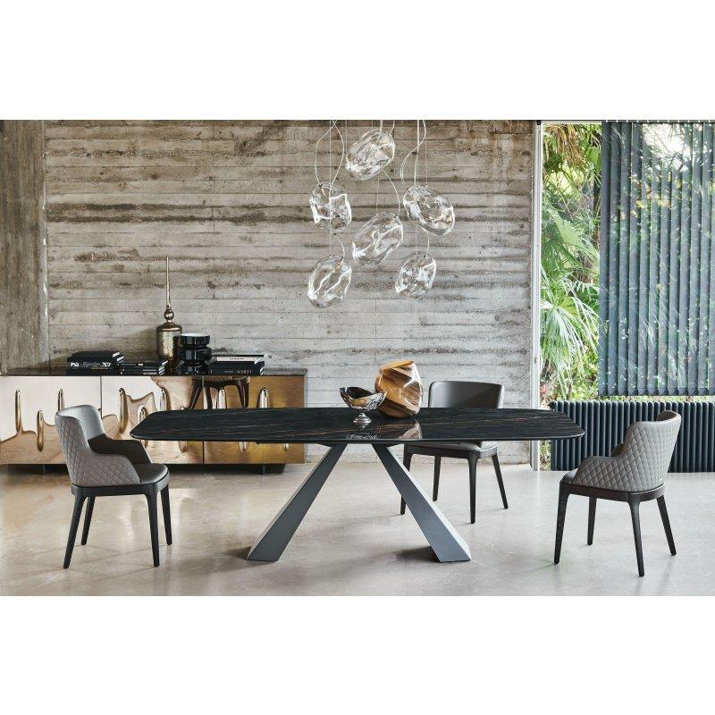 Eliot Seramik Masa 200x100 cm Titanyum Çelik Ayaklı - 89071
