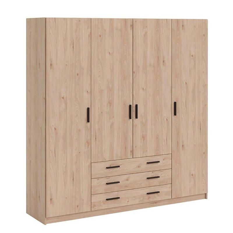 Endüstriyel Ahşap 4 Kapılı Gardrop 196x200x50 cm - 90937