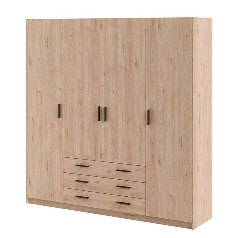 Endüstriyel Ahşap 4 Kapılı Gardrop 196x200x50 cm - 90937