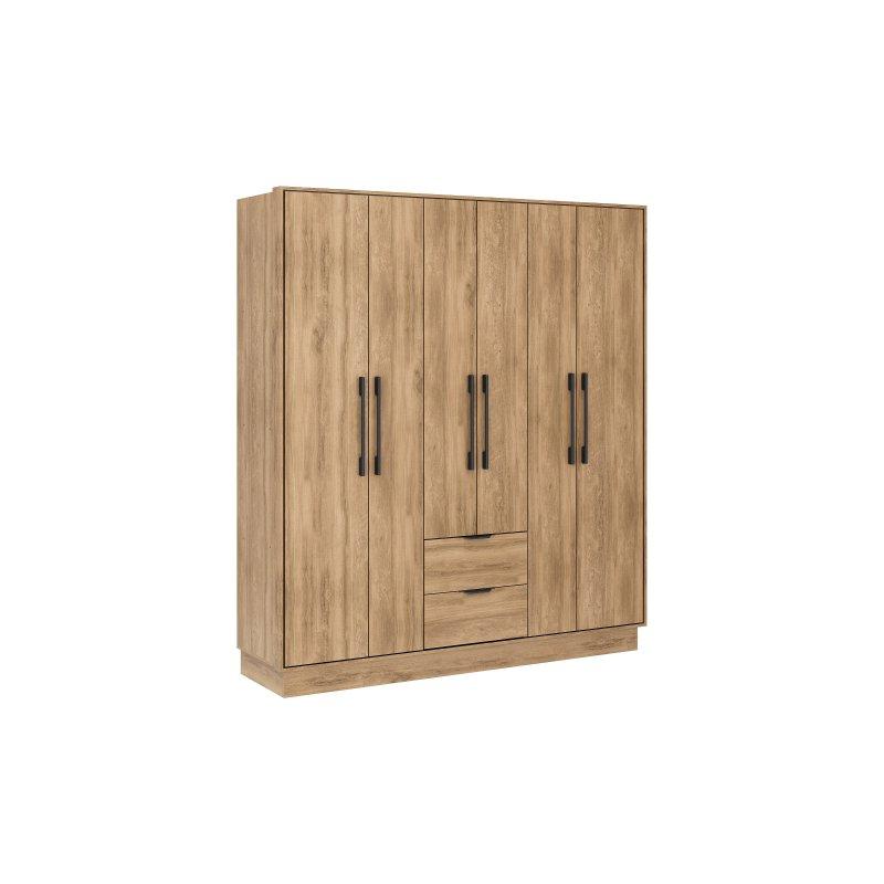 Endüstriyel Ahşap 6 Kapılı Gardrop 162x182 cm - 90595