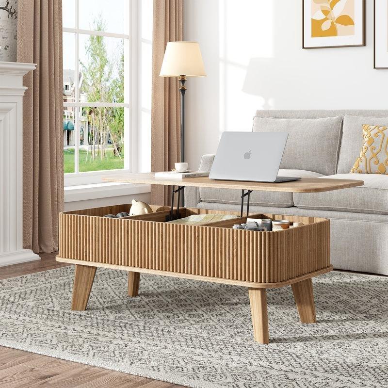 Endüstriyel Ahşap Açılır Akıllı Sehpa 100x48x40 cm - 101274