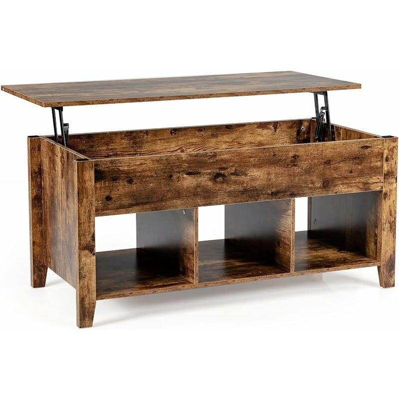 Endüstriyel Ahşap Açılır Akıllı Sehpa 104 cm Doğal Renk - 101484