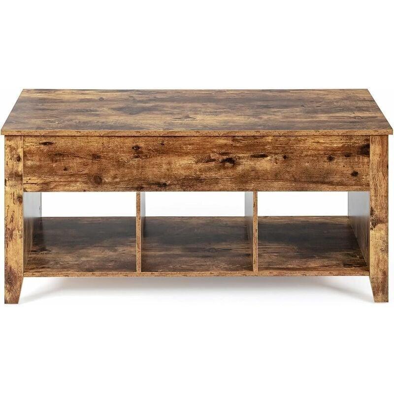 Endüstriyel Ahşap Açılır Akıllı Sehpa 104 cm Doğal Renk - 101484