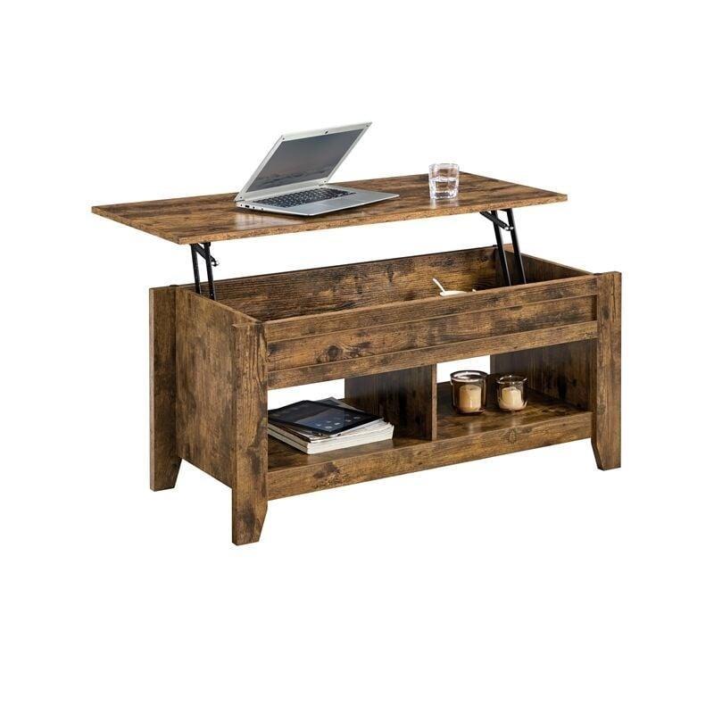 Endüstriyel Ahşap Açılır Akıllı Sehpa 105 x 50 x 49-62 cm Kahverengi - 101612